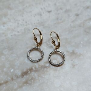 😍14kt Gold and Diamond Hoop Earrings😍 NWOT